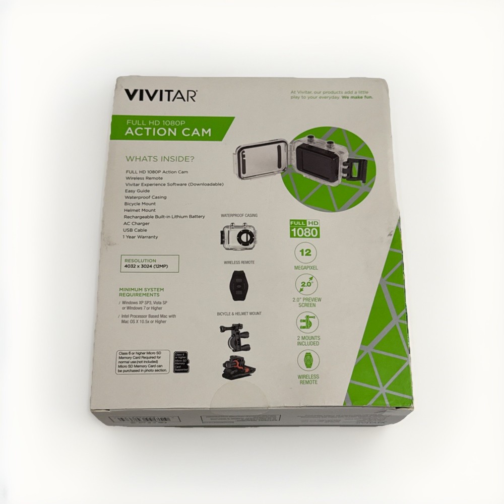 Vivitar DVR789HD-SIL Action Camera with Remote - Silver