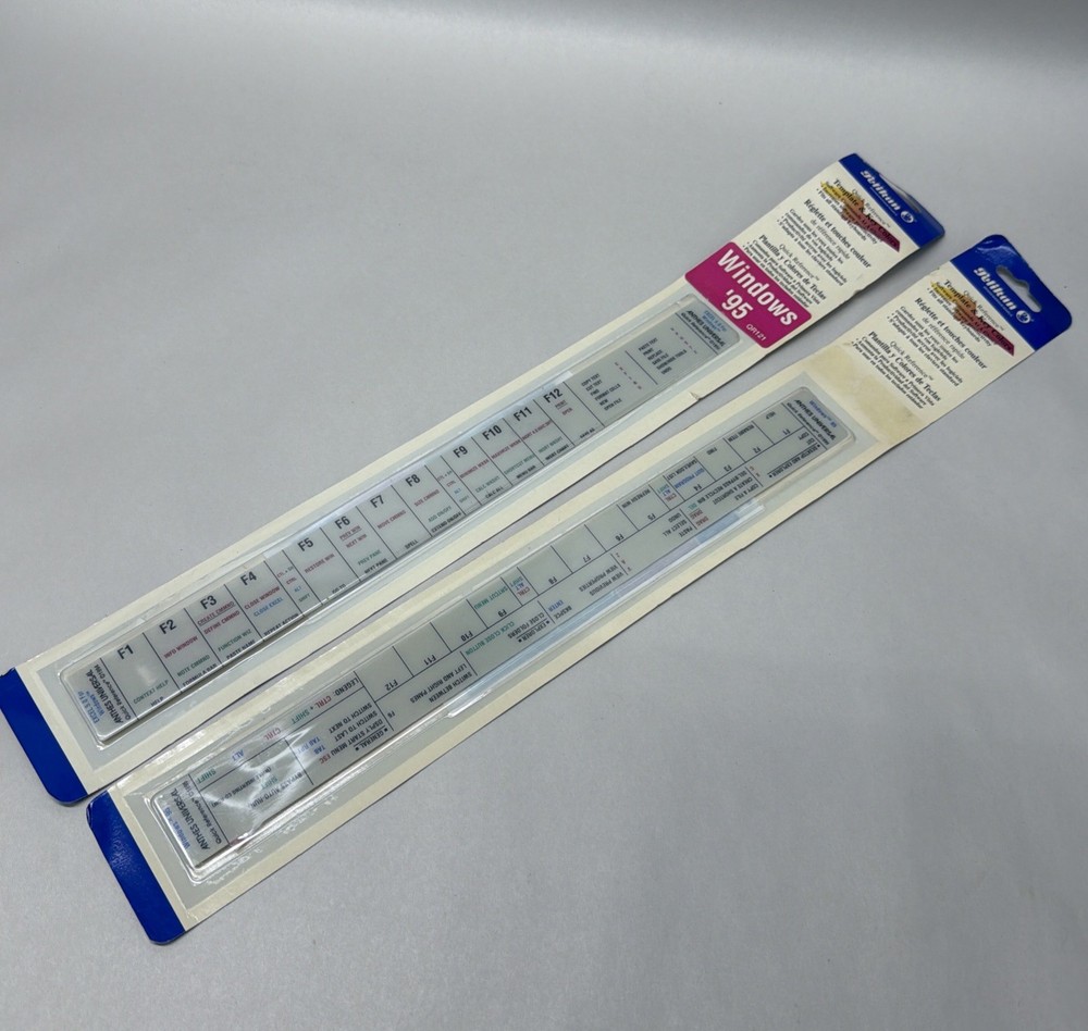 Microsoft Windows 95 Keyboard Templates Quick Reference Guides & Key Colors NOS