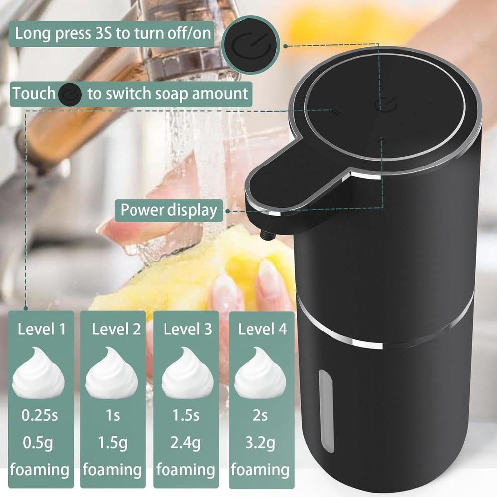 Automatic Touchless Liquid Soap Dispenser 13.5oz USB Rechargeable Electric Pump