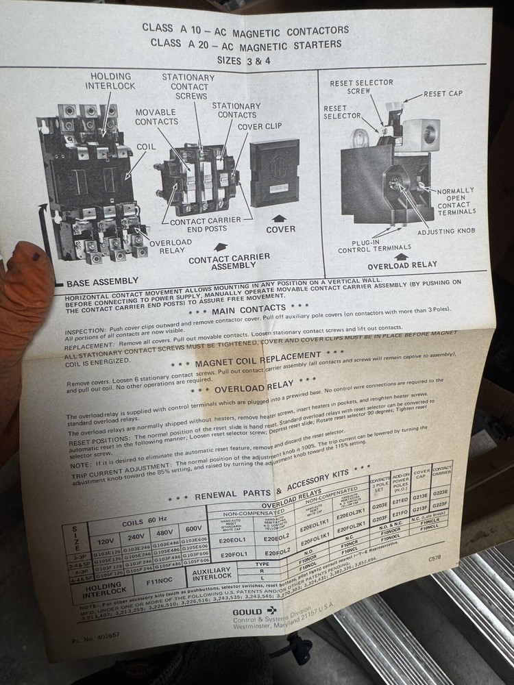 A102F ITE AC CONTACTOR