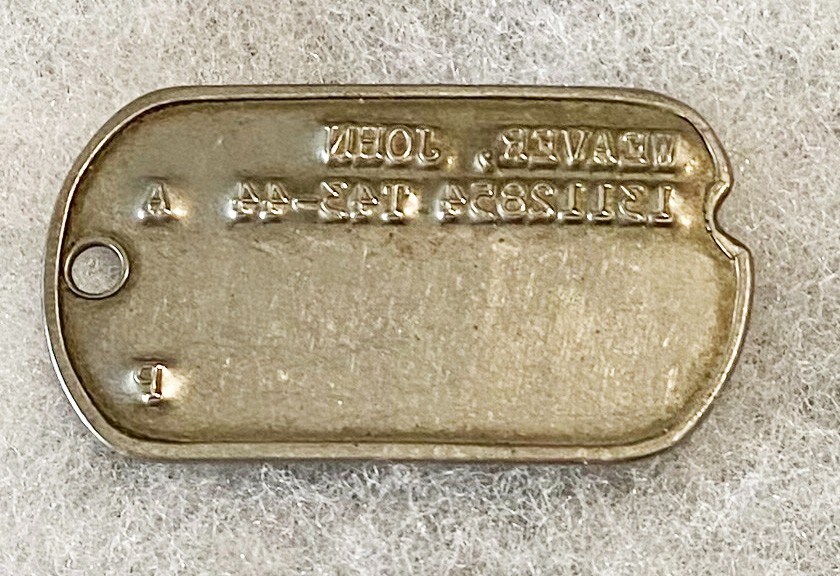 WWII Single John Weaver T-43 Dog Tag