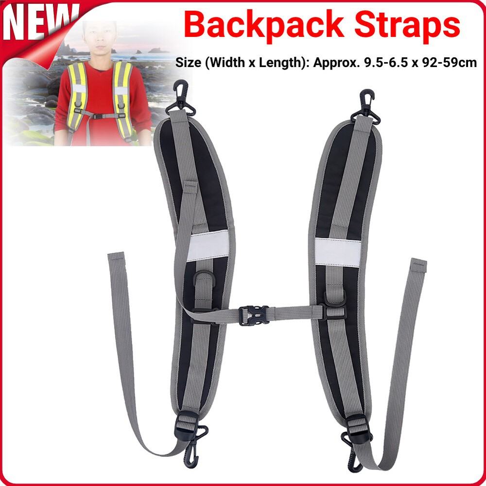 1 Pair Waterproof Nylon Adjustable Shoulder Straps Replacement for Backpack