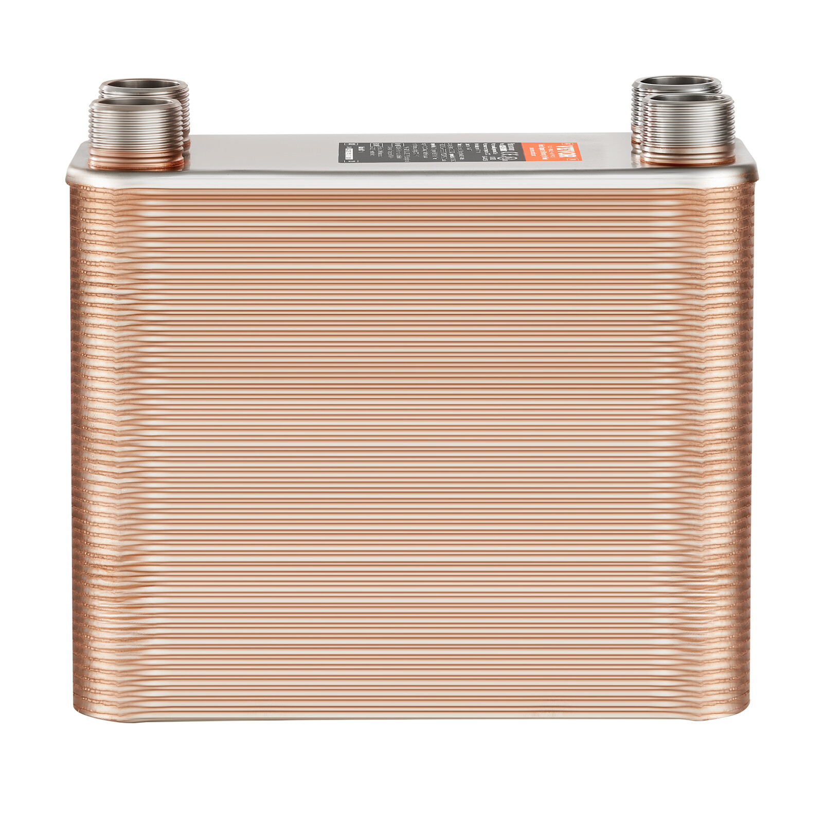 VEVOR 100 Plate Heat Exchanger 4*1-1/4" MNPT Ports 5"x 12" Brazed 316L St. Steel