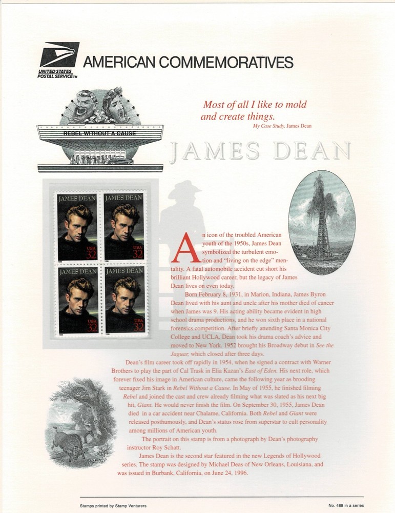 USPS Commemorative Stamp Panels USPS 1996