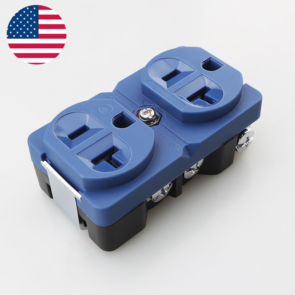 US Duplex Position Receptacle AC Wall Outlet Copper Socket Power Distributor DIY