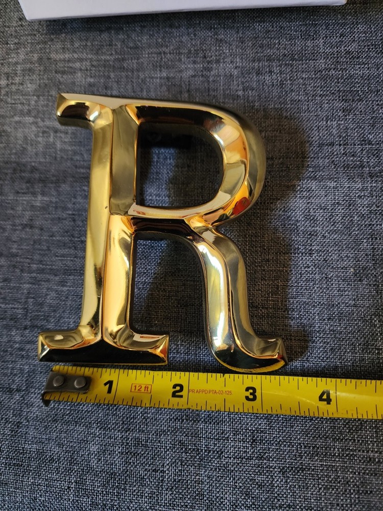 Michael Healy Monogram "R" Polished Brass Door Knocker