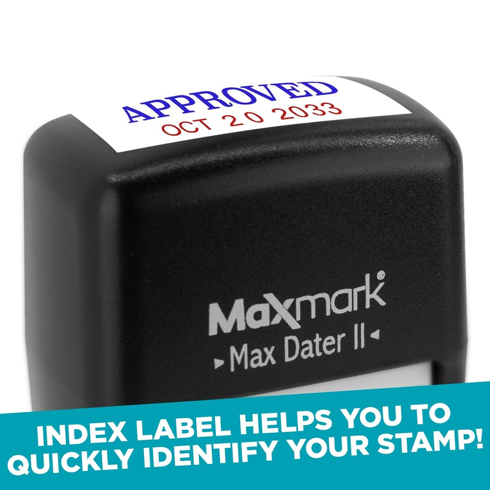 Self-Inking Rubber Date Office Stamp with Completed Phrase & Date - RED Ink M...