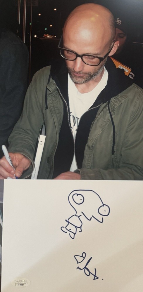 Moby Signed Autographed Sketch Approximately 5x7 , Jsa
