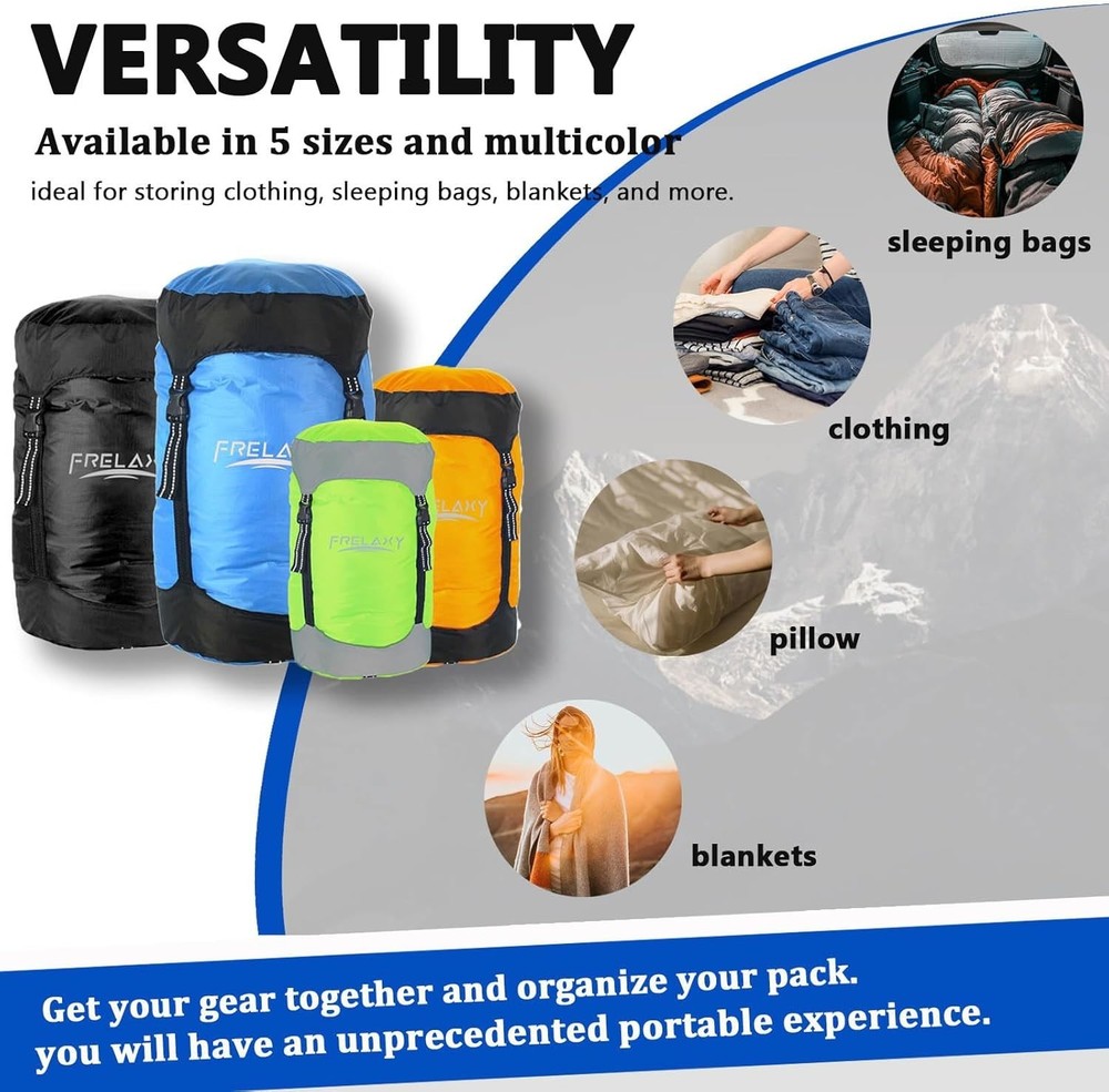 Compression Sack, 40% More Storage! 11L/18L/30L/45L/52L Compression Stuff Sac...