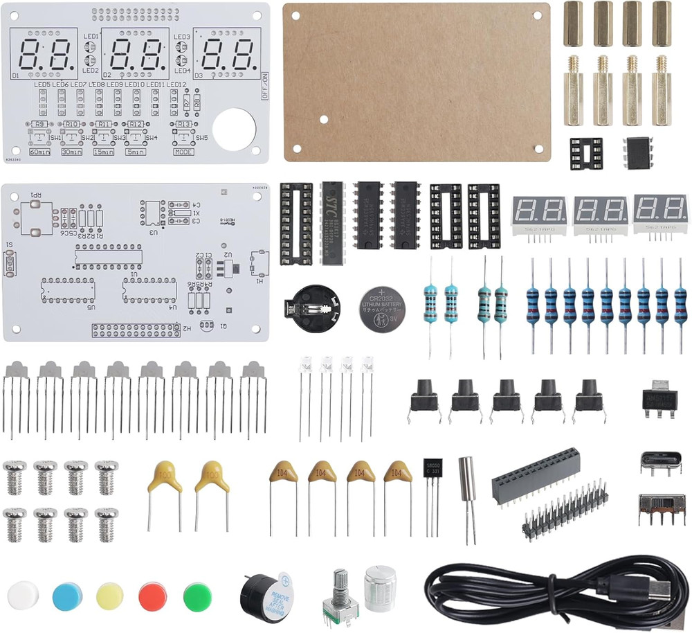 Clock Soldering Kit, 6-Bits Digital Clock Solder Practice Kit DIY Countdow/Up 24