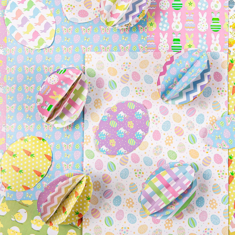 60 Sheet Double-Sided Easter Pattern Paper Set A4 Size 12 Designs Easter Spring