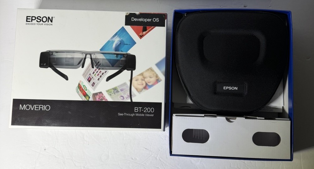 Epson Moverio BT-200 Smart Glasses AR Headset Augmented Reality w/ Box *TESTED*