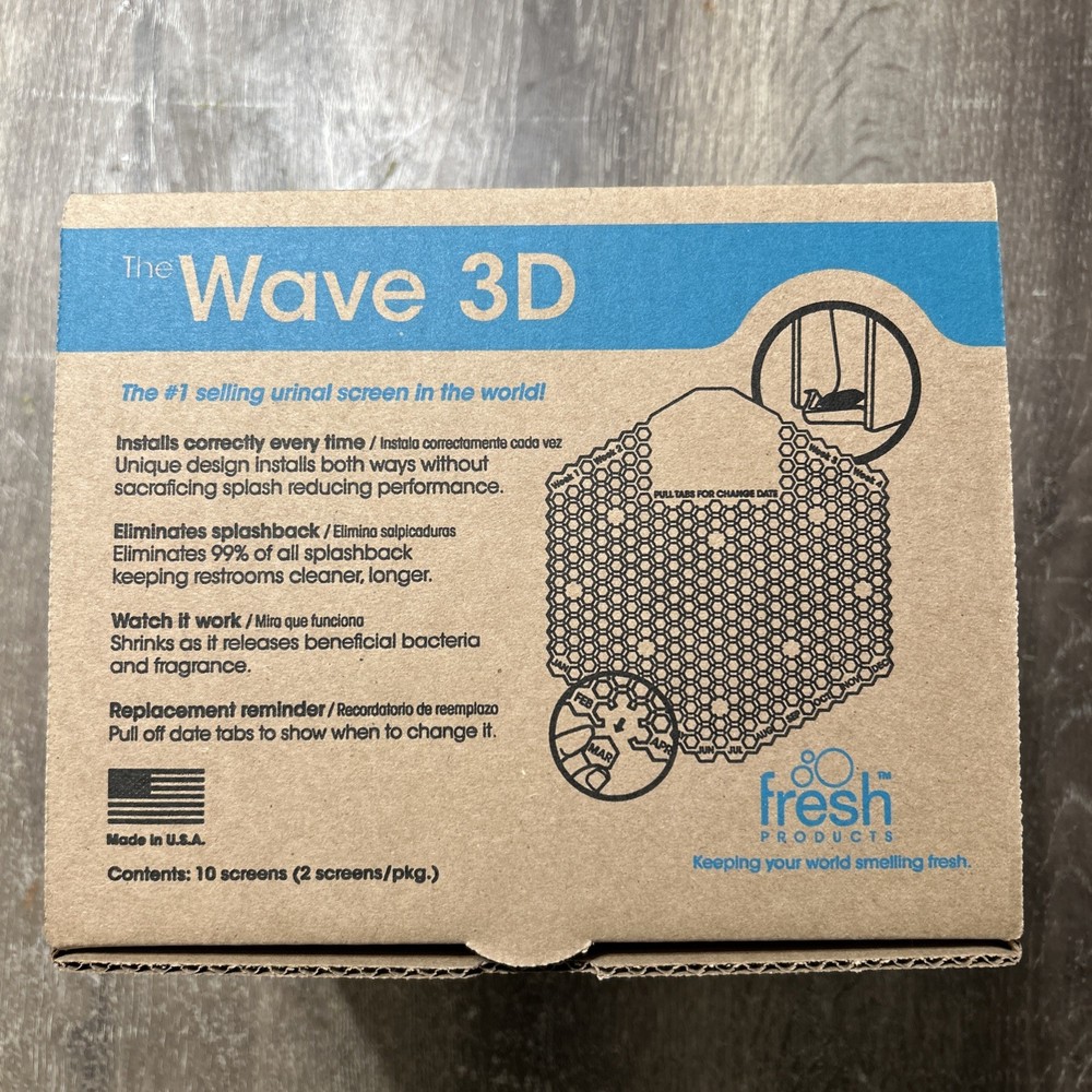 10 Pack Monogram Clean Force Wave 3D Urinal Screens Cotton Blossom