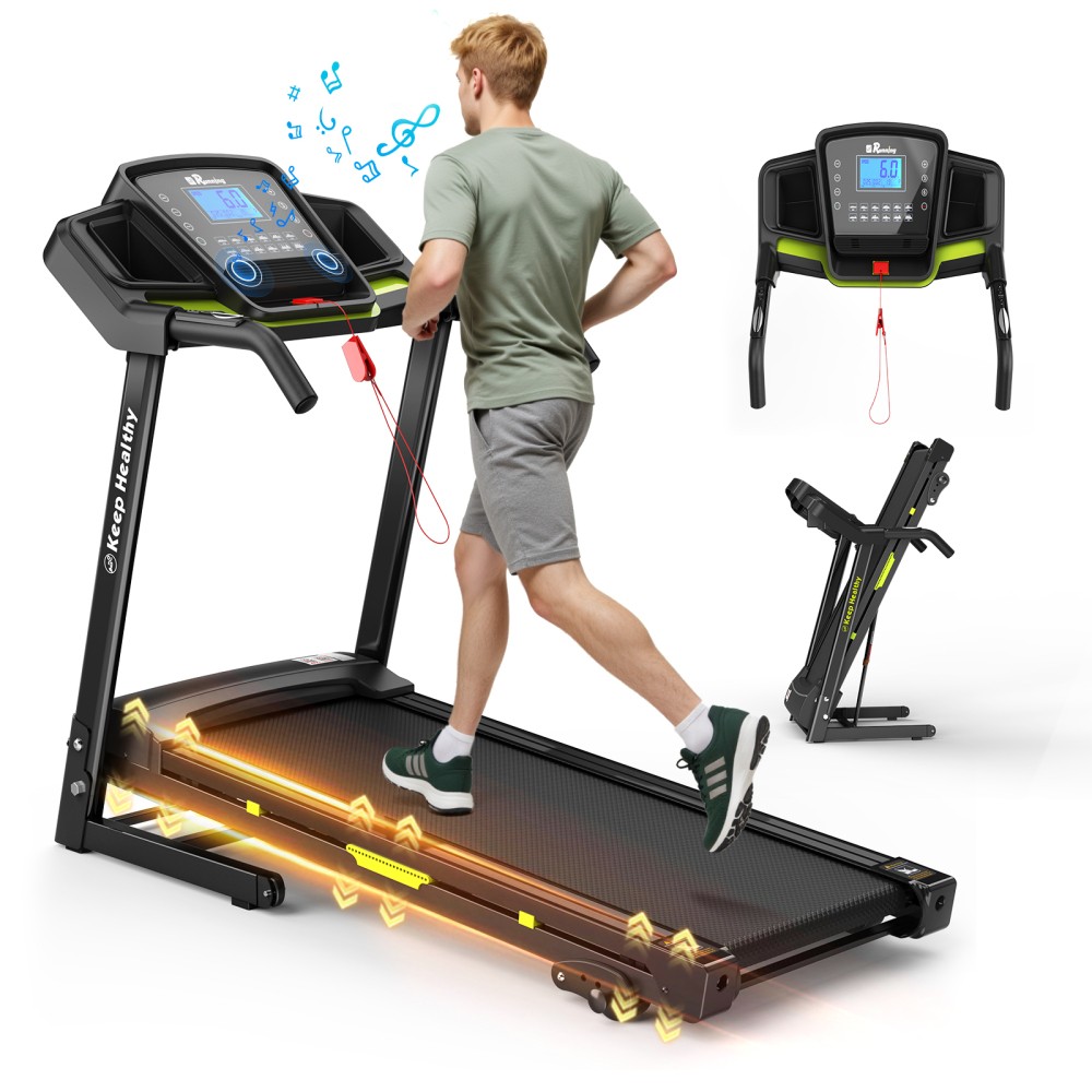 Folding Treadmill with Incline, 12 Programs, 3.5HP Motor, 330LBS Capacity