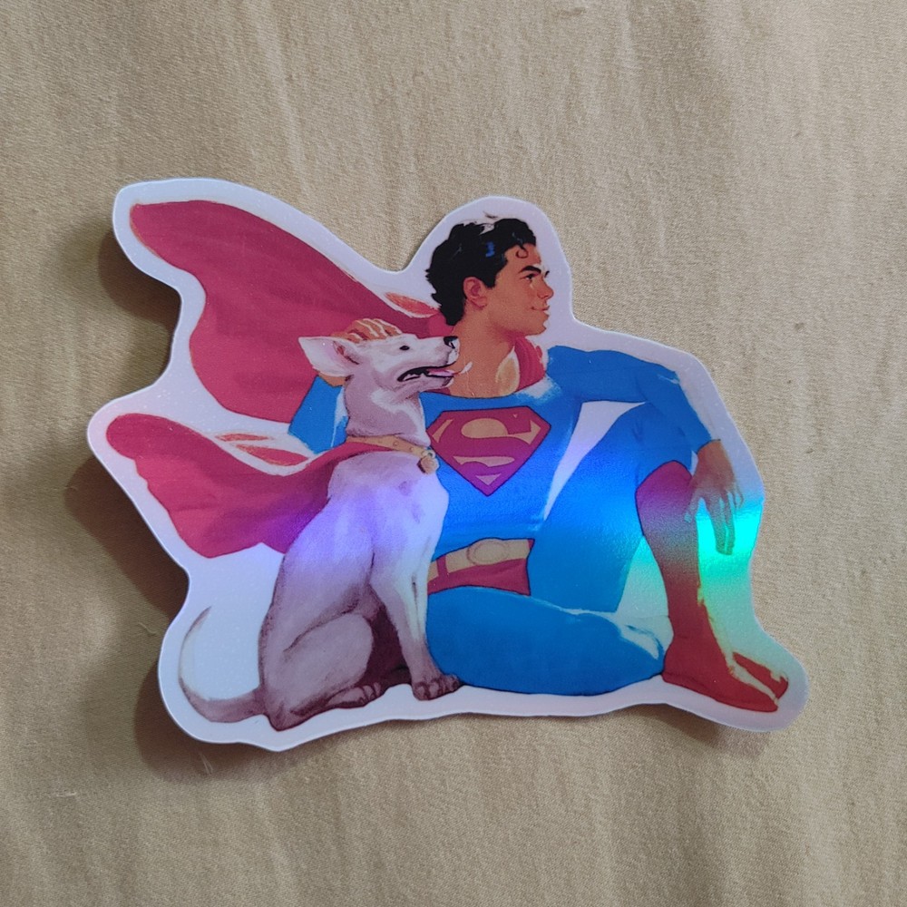 Superman And Krypto Foil Sticker