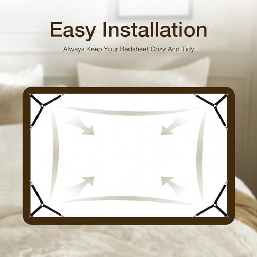 Bed Sheet Straps, Adjustable Elastic Fasteners with Metal Clips, Fitted Bed