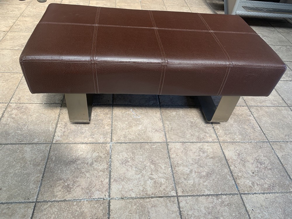 Leather Bench- Dark Brown