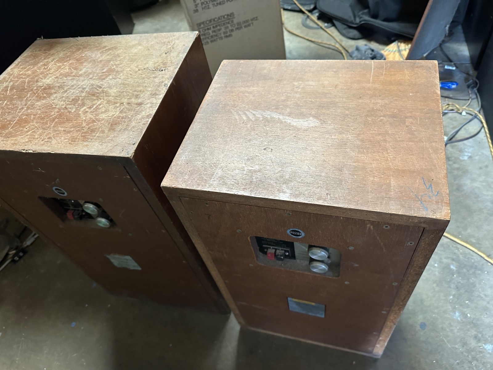 Sansui Vintage Speakers Set Of Two Light Brown Wooden Frames