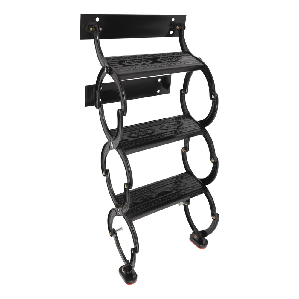 3 Steps Wall Mounted Attic Ladder, Pull Down Telescoping Step Ladder 300kg Load
