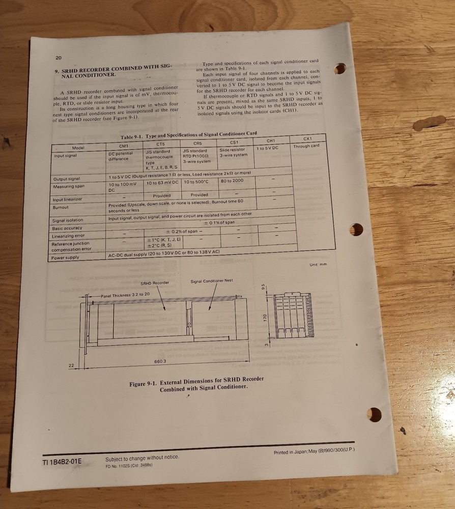 Yokogawa Model SRHD (Style E) Intelligent Recorder Technical Information