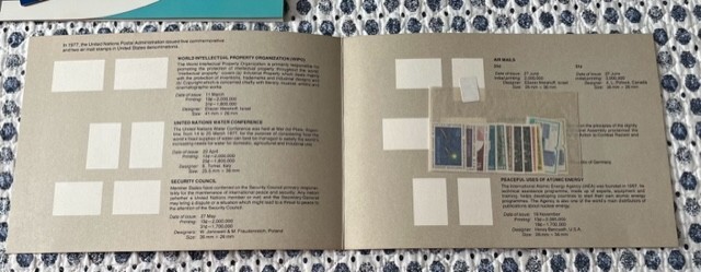43 United Nations Souvenir Folders w/Mint Stamps Free Shipping