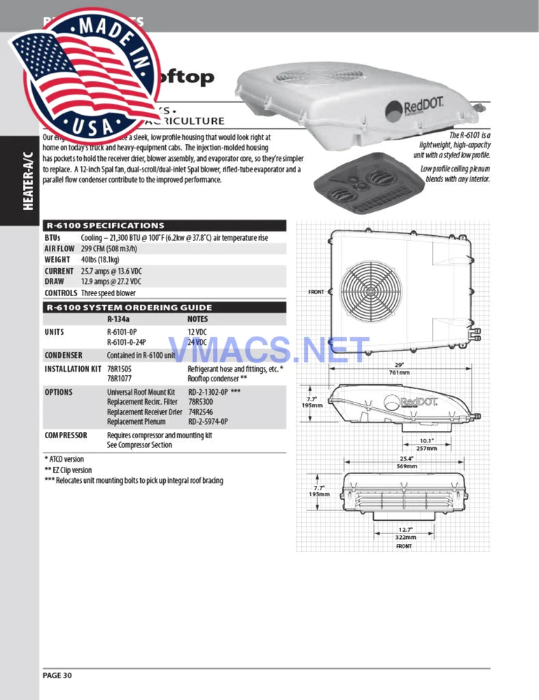 Red Dot AC Unit 24v Rooftop Mount R-6101-0-24P