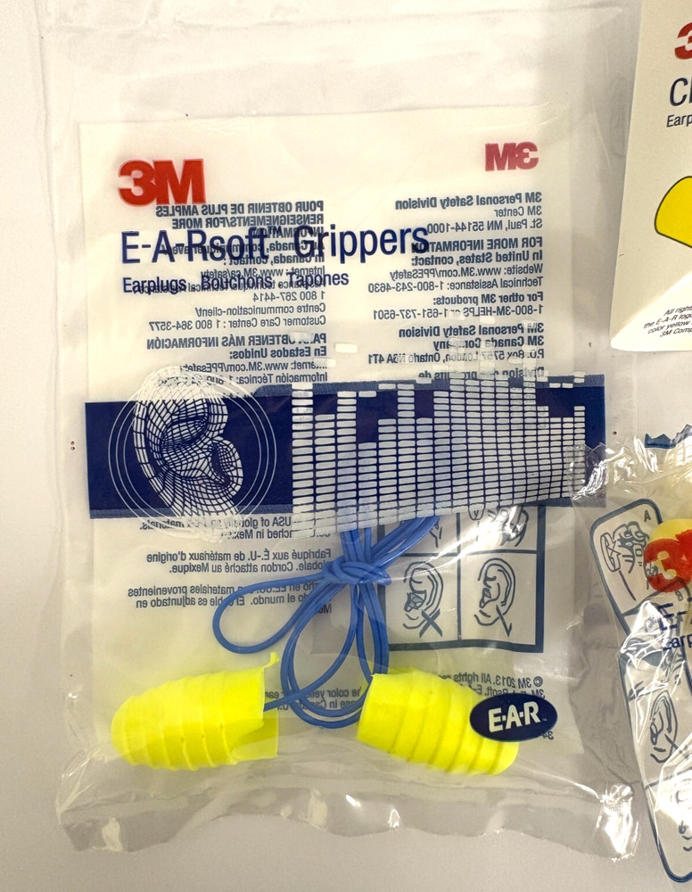 12 PAIR DISPOSABLE EAR PLUG ASSORTMENT PACK 3M - NEW!