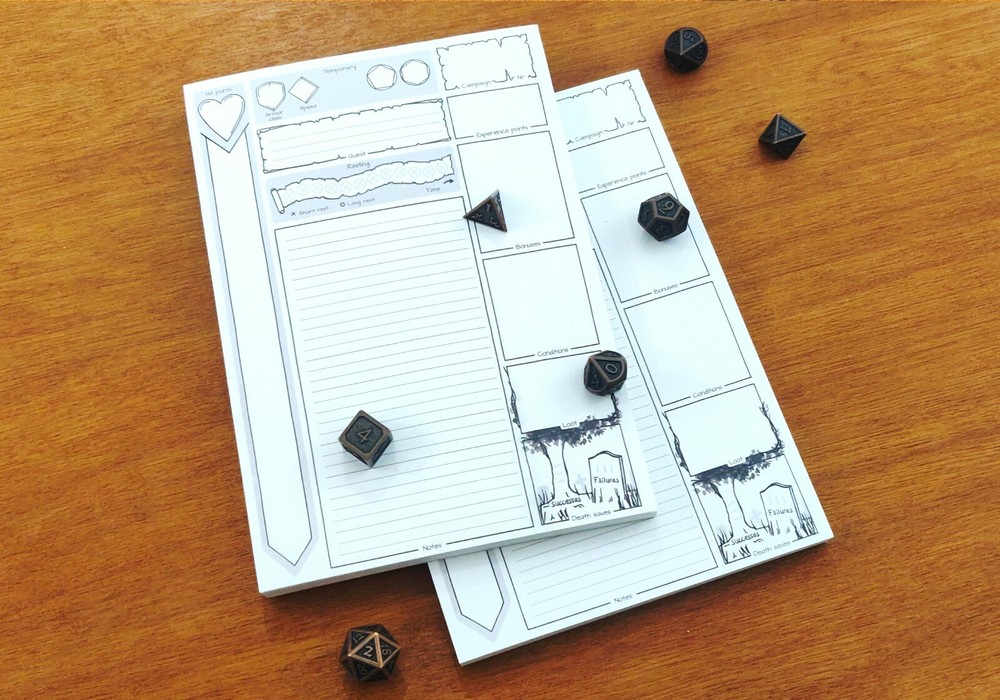 Session Notepad for Dungeons and Dragons | DnD 5e | A5 Noteblok