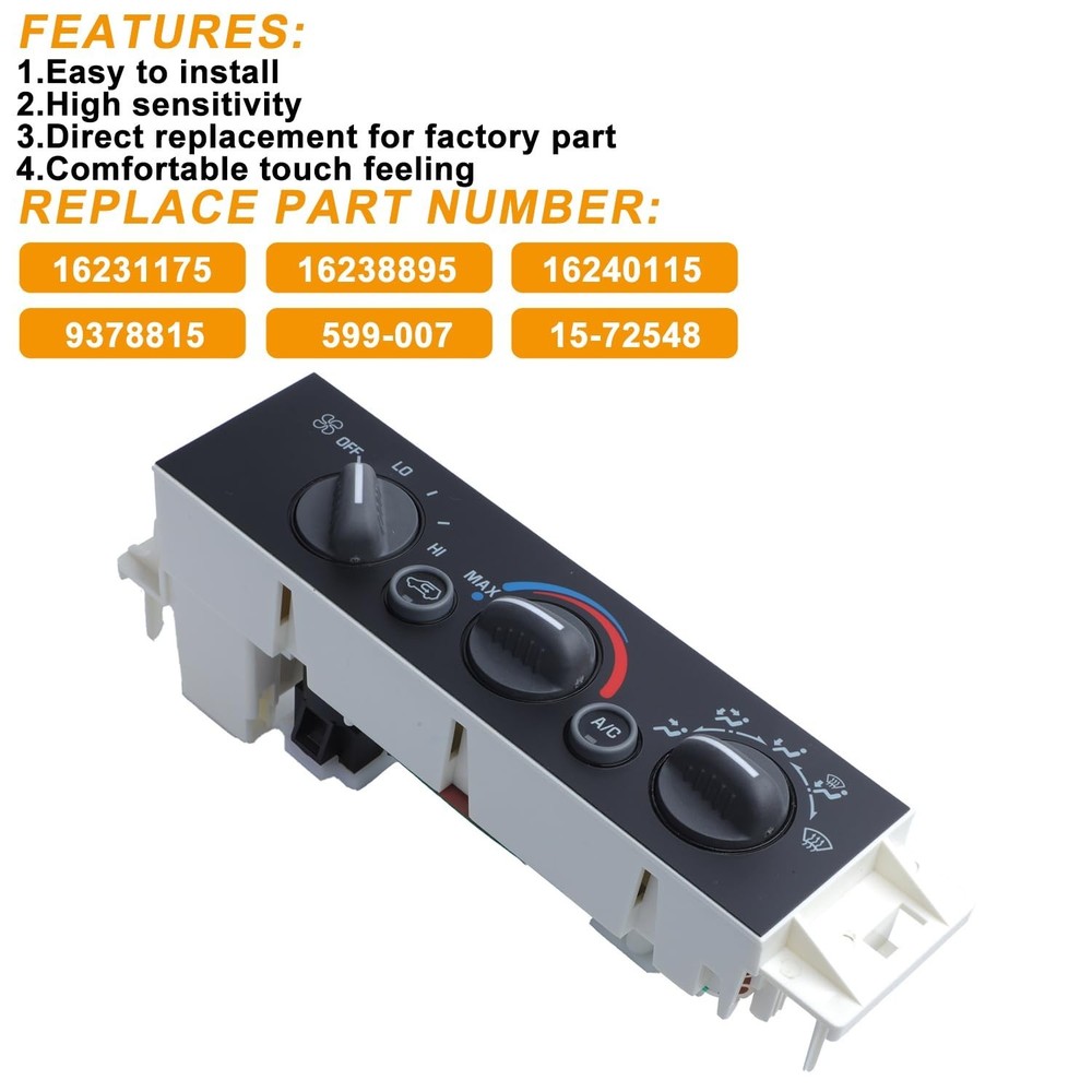 AC Heater Panel Climate Control Module Switch for Chevy GMC C1500 C2500 C3500...