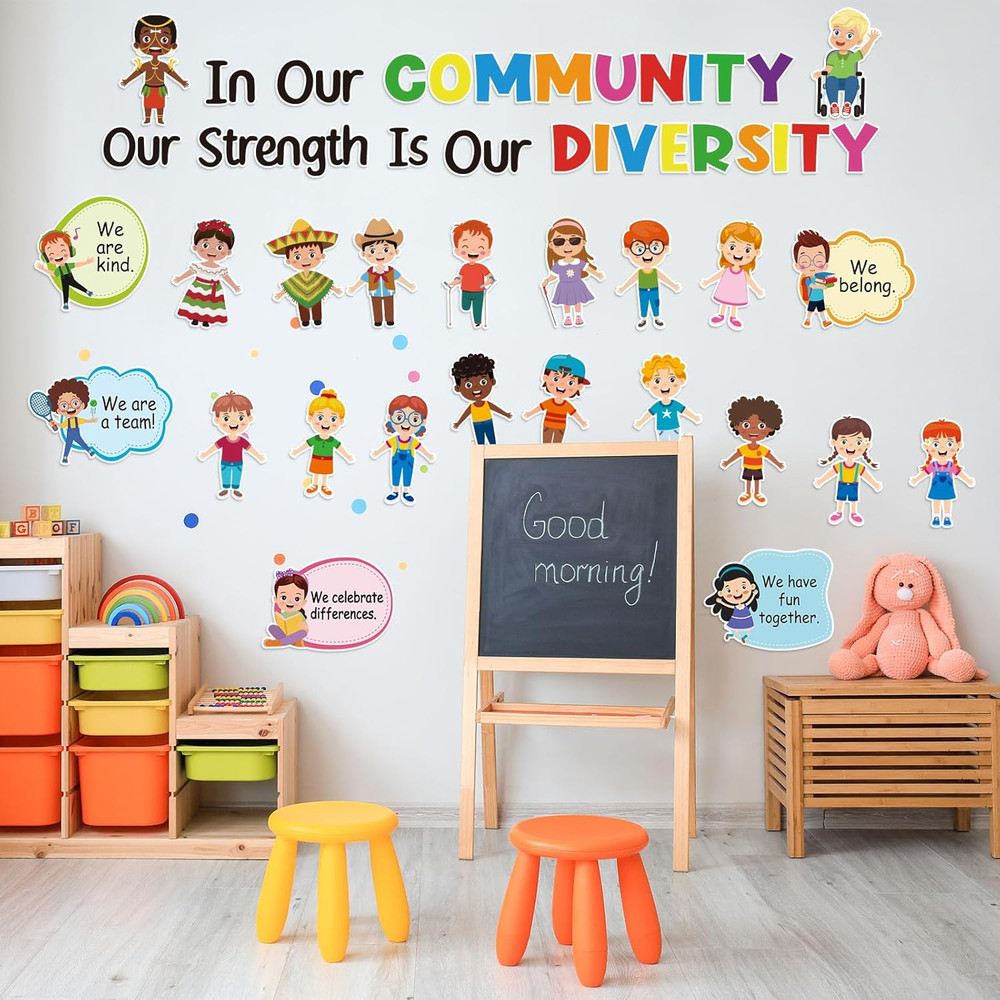 Diversity Strength Bulletin Board Decorations Set - Diversity Classroom Decor, M