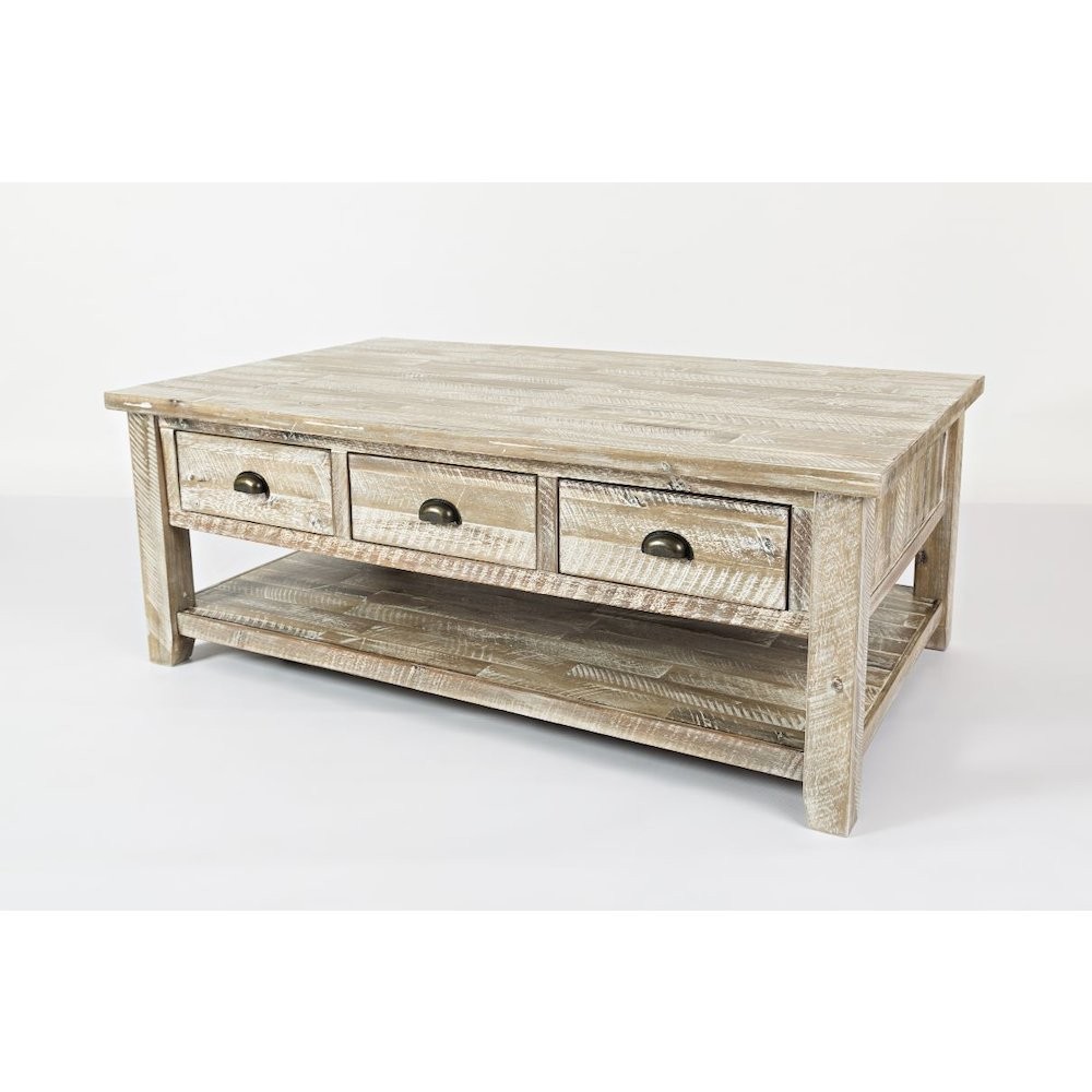 Artisan's Craft Rustic Farmhouse Distressed Solid Wood Coffee Table