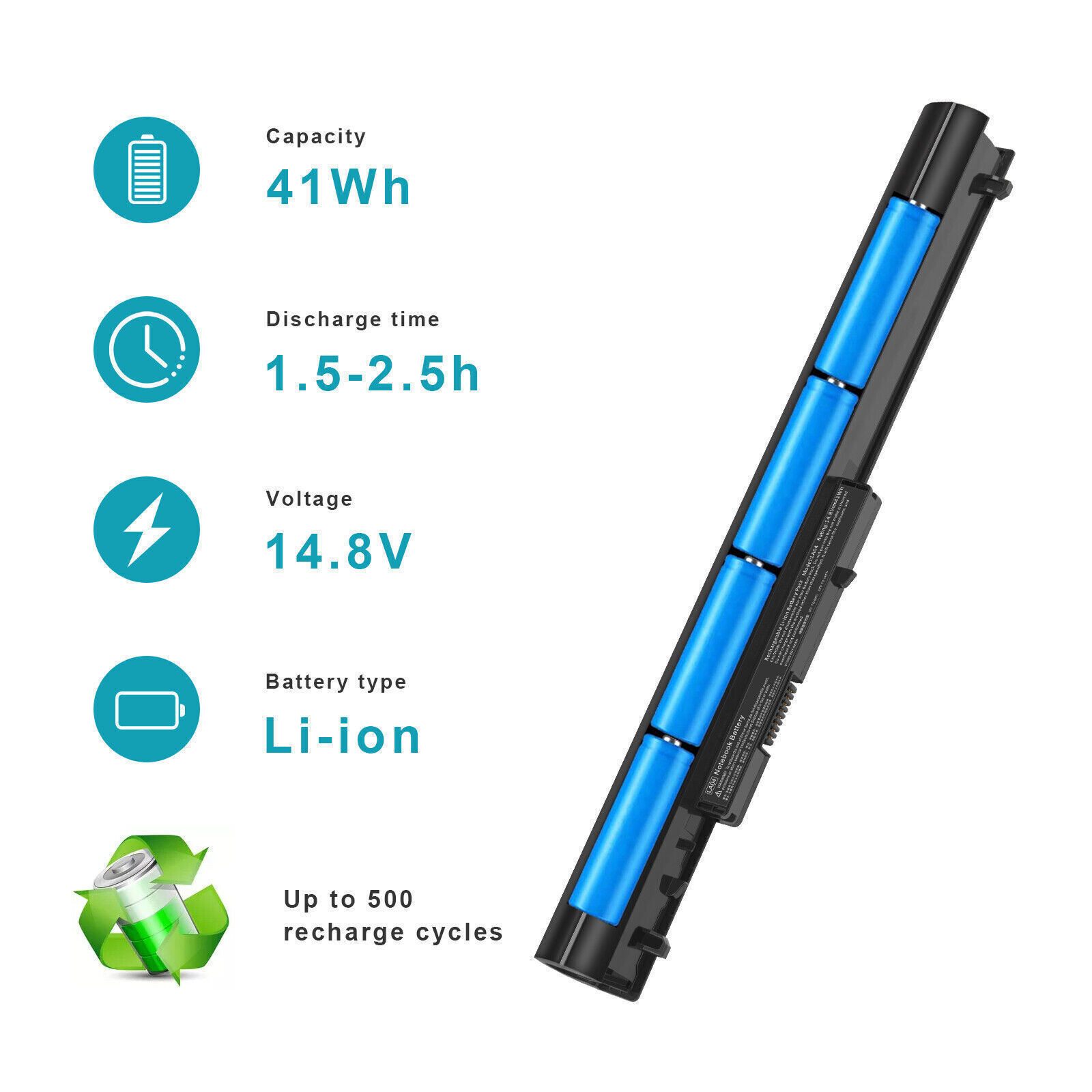 Lot 50PC BATTERY For HP SPARE 776622-001 (LA03 LA04) 15-f272wm 15-f222wm 14.8V