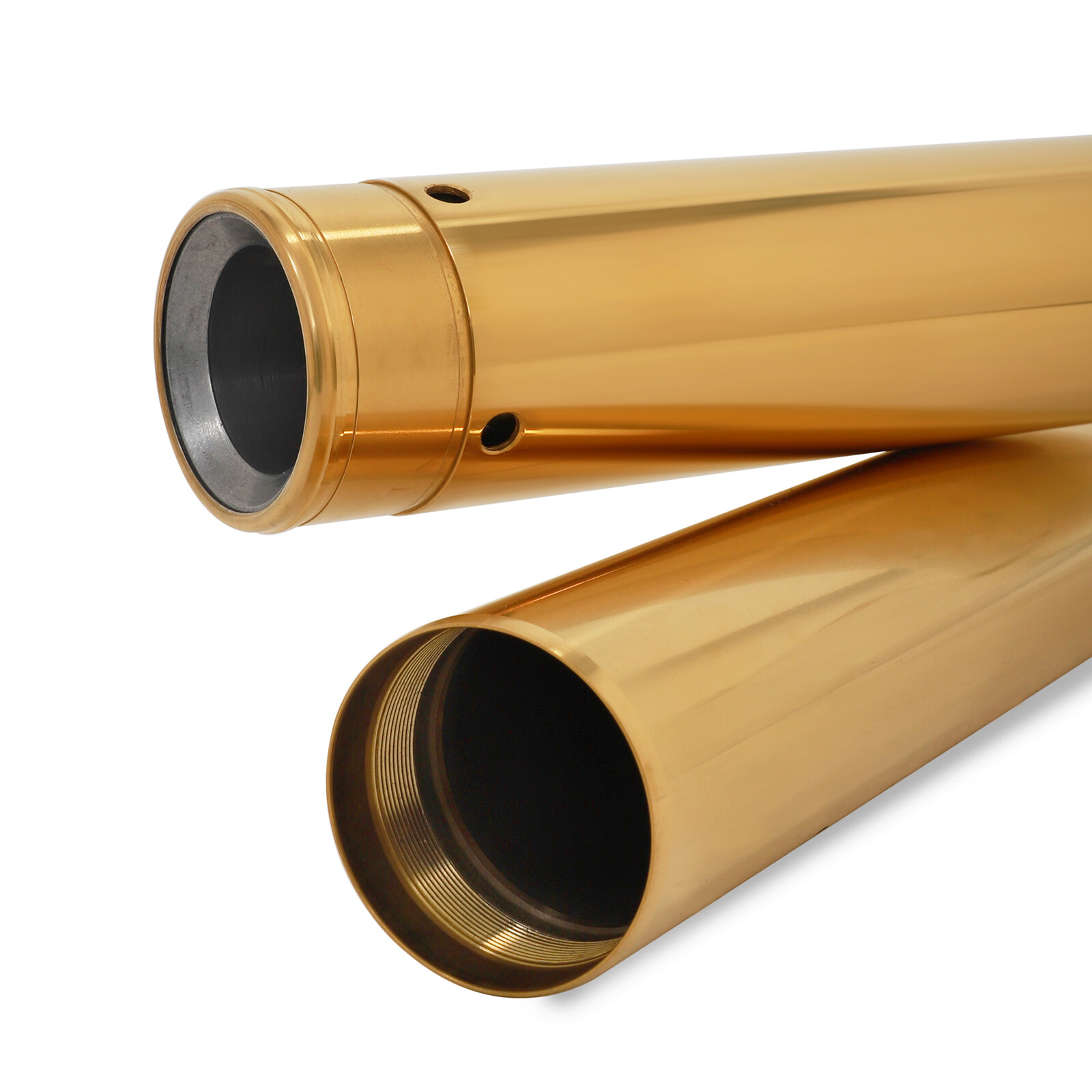 Chrome Gold 49mm 25-1/2" Fork Tubes For Harley Dyna Street Bob 06-17 Low Rider