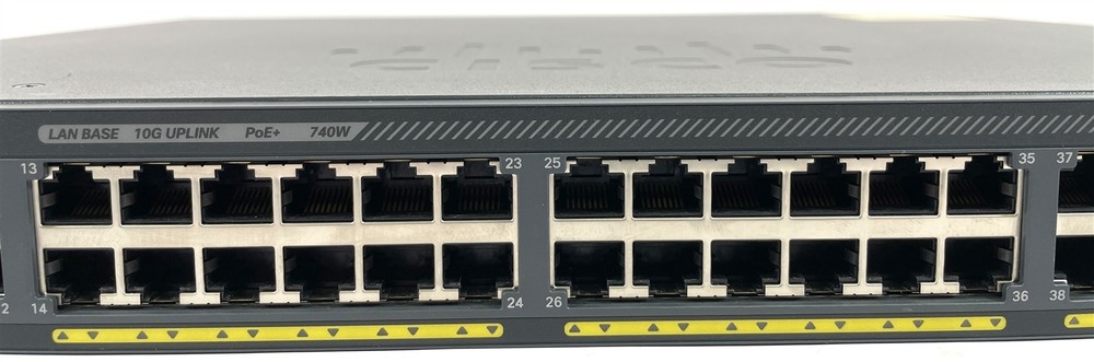 Cisco WS-C2960X-48FPD-L 48-Port Gigabit PoE+ Switch w/ Stack Module & Brackets