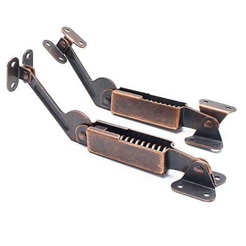 Spring Lid Hinge Left Right Down Support for Sofa, Box, Cabinet - Red Bronze