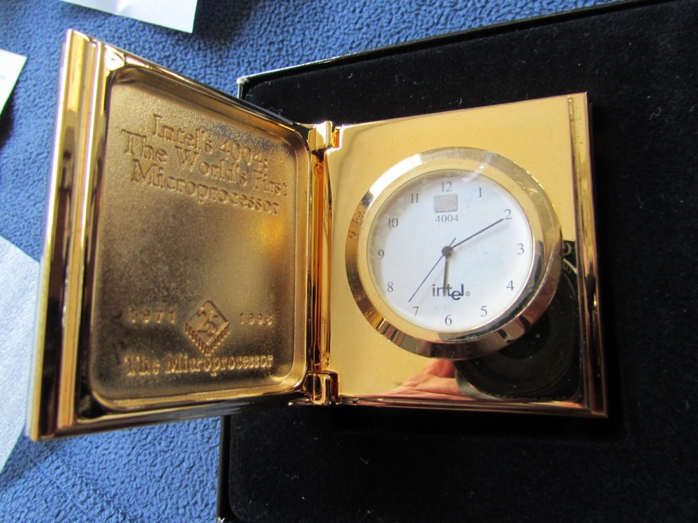 Intel 4004 First Microprocessor Anniversary Clock 1996 Gordon Moore SIGNED CARD