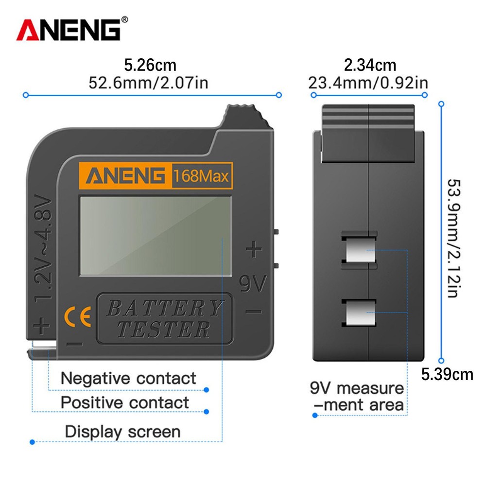 Digital Battery Tester Detector Diagnostic Volt Checker for AAA AA C Battery E
