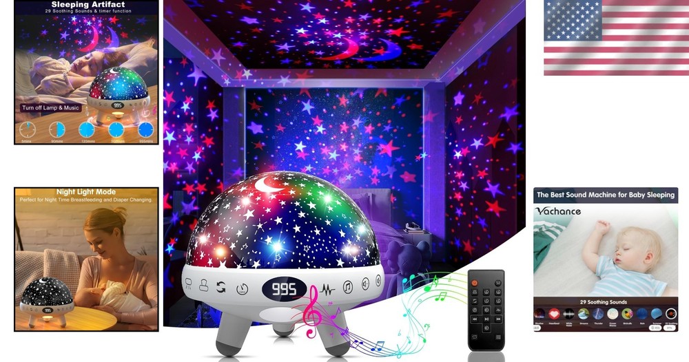 Kids Sound Machine with Night Light Projector