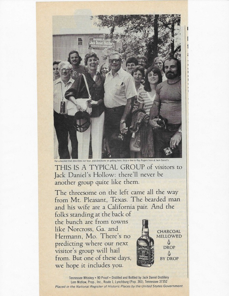 THIS IS A TYPICAL GROUP   JACK DANIEL'S TENNESSEE WHISKEY  ORIGINAL PRINT AD