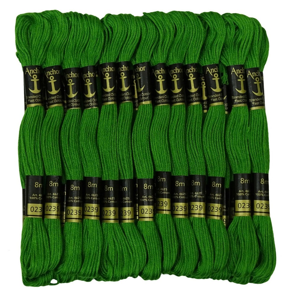 Anchor Stranded Cotton Threads Cross Stitch Floss Hand Embroidery Thread Green