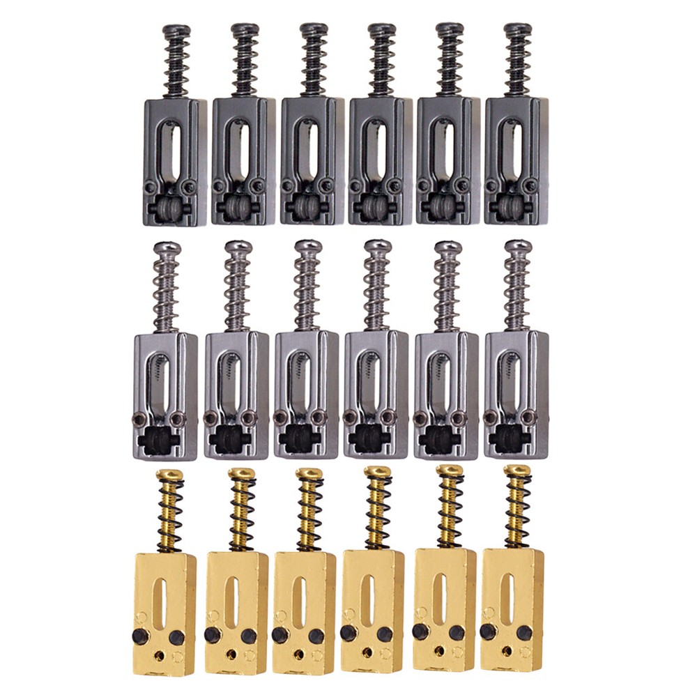 6 Pieces Roller Saddle Bridge Chain Saws for Electric Guitar
