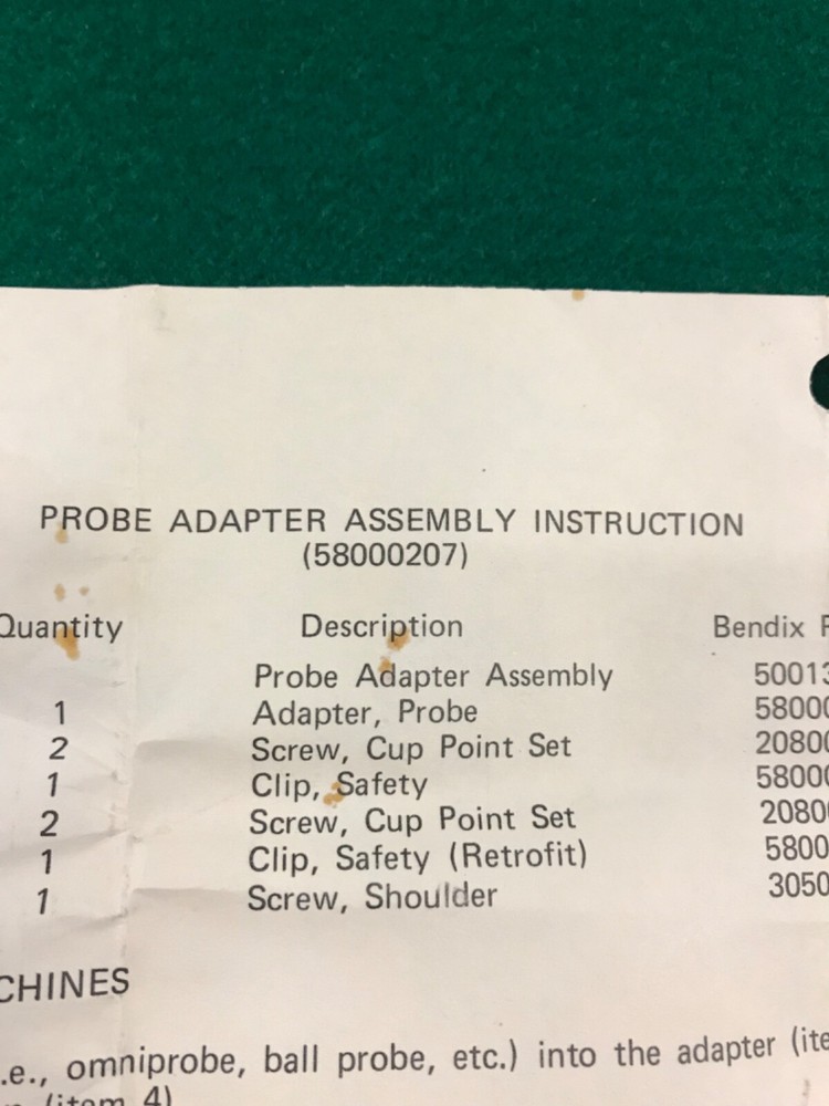 BENDIX Probe Adapter Assembly - P/N 58000207