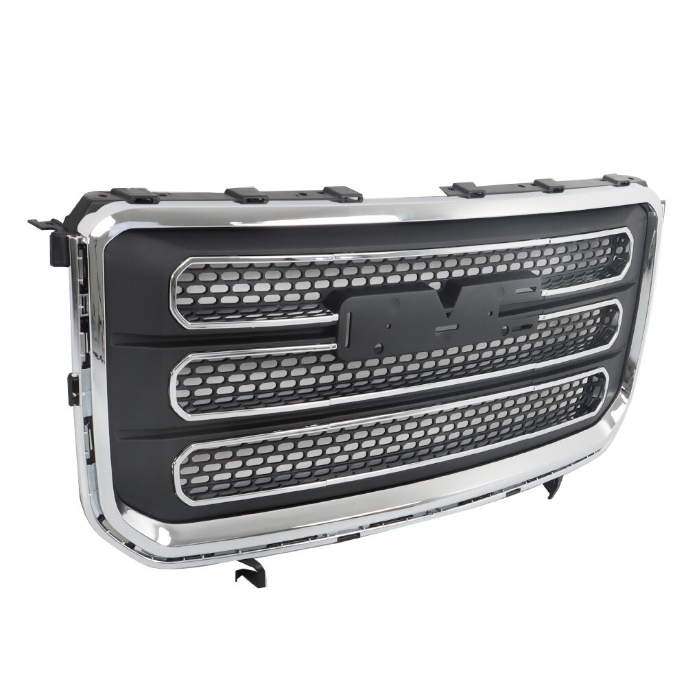 Plastic For 2013-2016 GMC Acadia Front Bumper Grille+Front Upper Bumper Cover