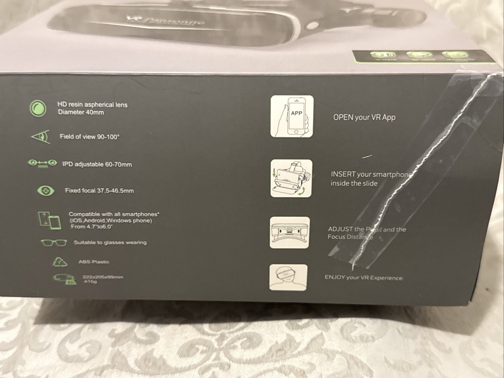 Pansonite Virtual Reality Headset w/ Remote Controller 3D Glasses Earphones