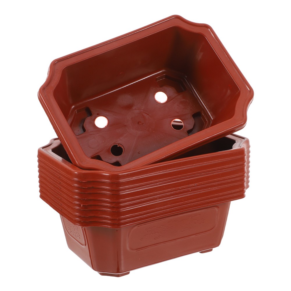 10 Pcs Ceramic Pot Bonsai Office Plastic Training Pots Large Planter Patio