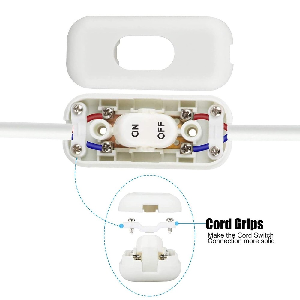 Durable Inline Switch 2-Pack - Reliable Control for Table Lamps and Appliances