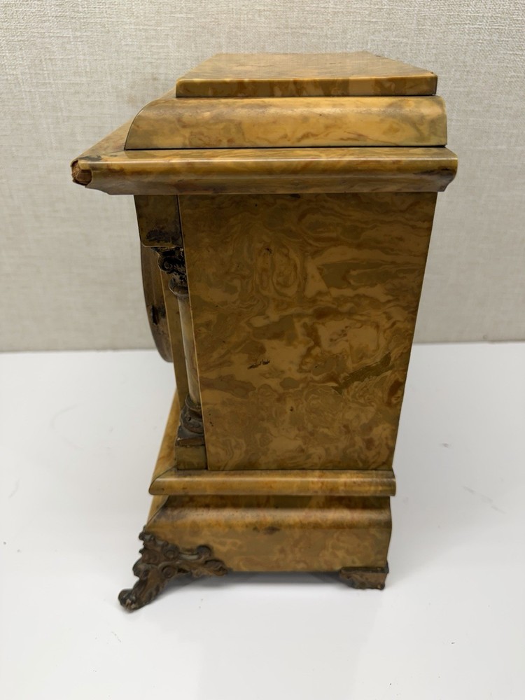 Seth Thomas Mantel Clock Marble Style Case Key Wind Untested USA