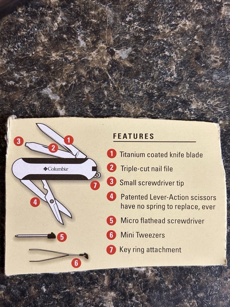 Columbia Multi-Function Pocket Tool- Knife - Scissors