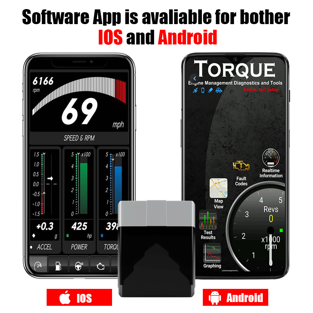 ELM327 Bluetooth Car Diagnostic OBD2 Scanner Code Reader Tool For Android IOS