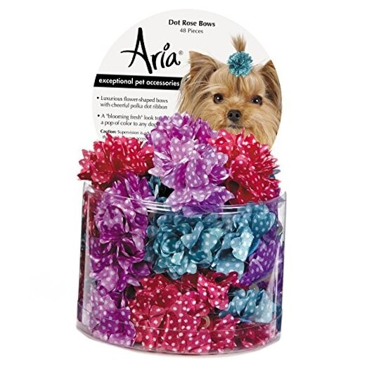 Dot Rose 48 Piece Bows for Dogs